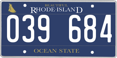 RI license plate 039684