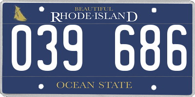 RI license plate 039686
