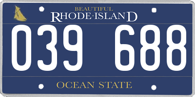 RI license plate 039688