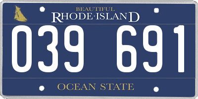 RI license plate 039691