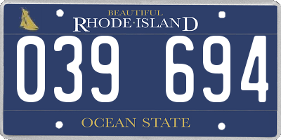 RI license plate 039694