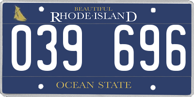 RI license plate 039696