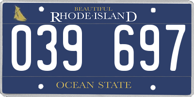 RI license plate 039697