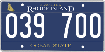 RI license plate 039700