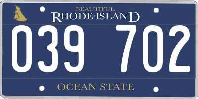 RI license plate 039702