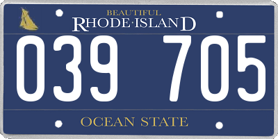 RI license plate 039705