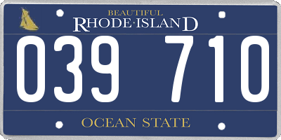 RI license plate 039710