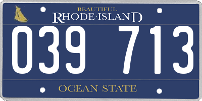 RI license plate 039713