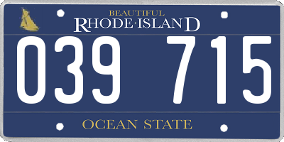 RI license plate 039715