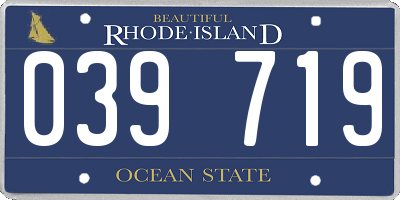 RI license plate 039719
