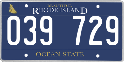 RI license plate 039729