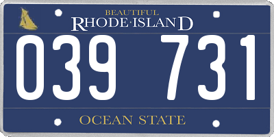RI license plate 039731