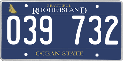 RI license plate 039732