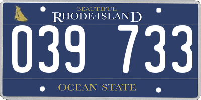 RI license plate 039733