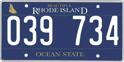 RI license plate 039734