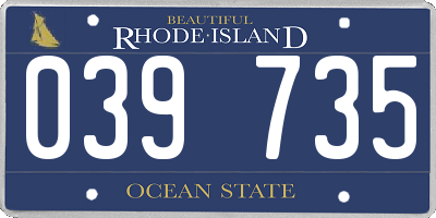 RI license plate 039735