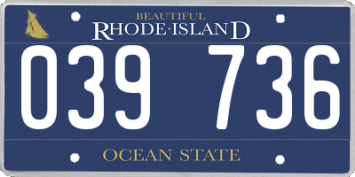 RI license plate 039736