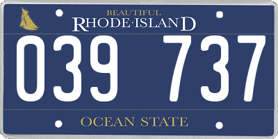 RI license plate 039737