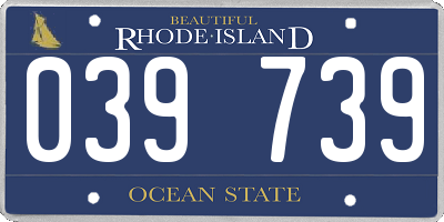 RI license plate 039739