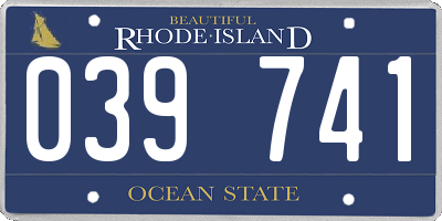 RI license plate 039741
