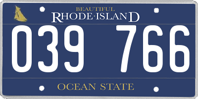 RI license plate 039766