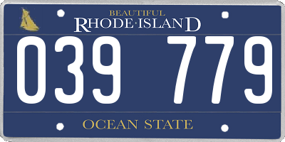 RI license plate 039779