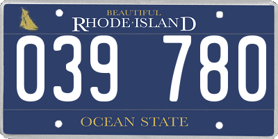 RI license plate 039780