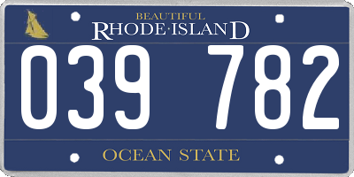 RI license plate 039782