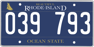RI license plate 039793