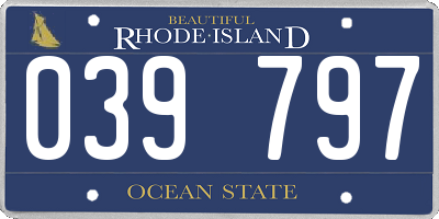 RI license plate 039797