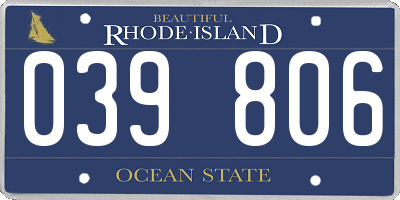 RI license plate 039806