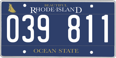 RI license plate 039811