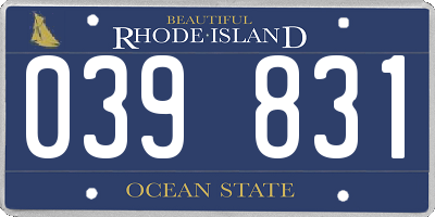 RI license plate 039831