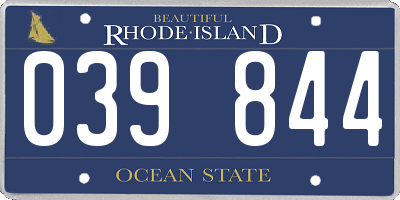 RI license plate 039844