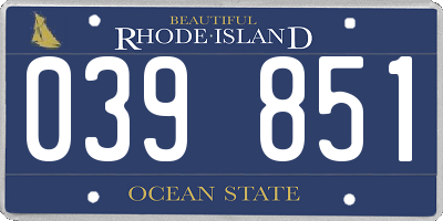 RI license plate 039851