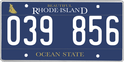 RI license plate 039856