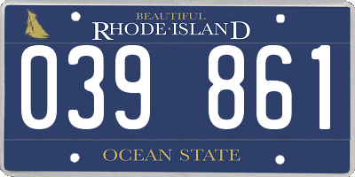 RI license plate 039861