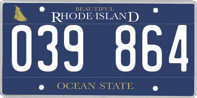 RI license plate 039864
