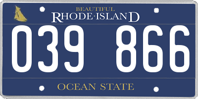 RI license plate 039866