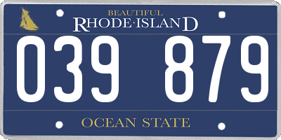 RI license plate 039879