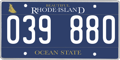 RI license plate 039880