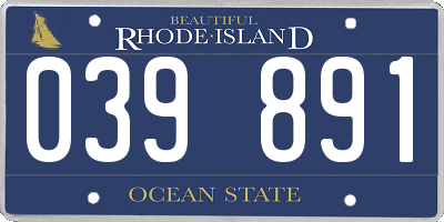 RI license plate 039891