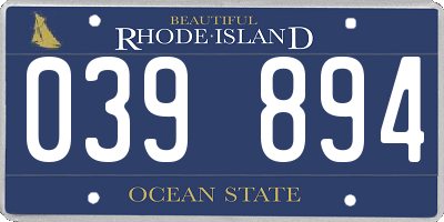 RI license plate 039894