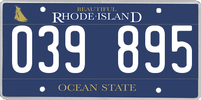 RI license plate 039895