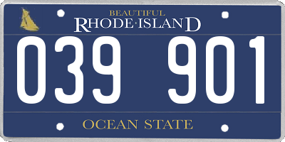 RI license plate 039901