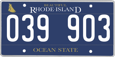 RI license plate 039903