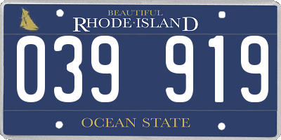 RI license plate 039919