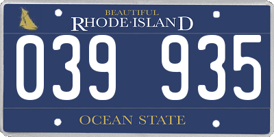 RI license plate 039935
