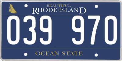 RI license plate 039970