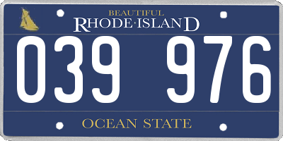 RI license plate 039976